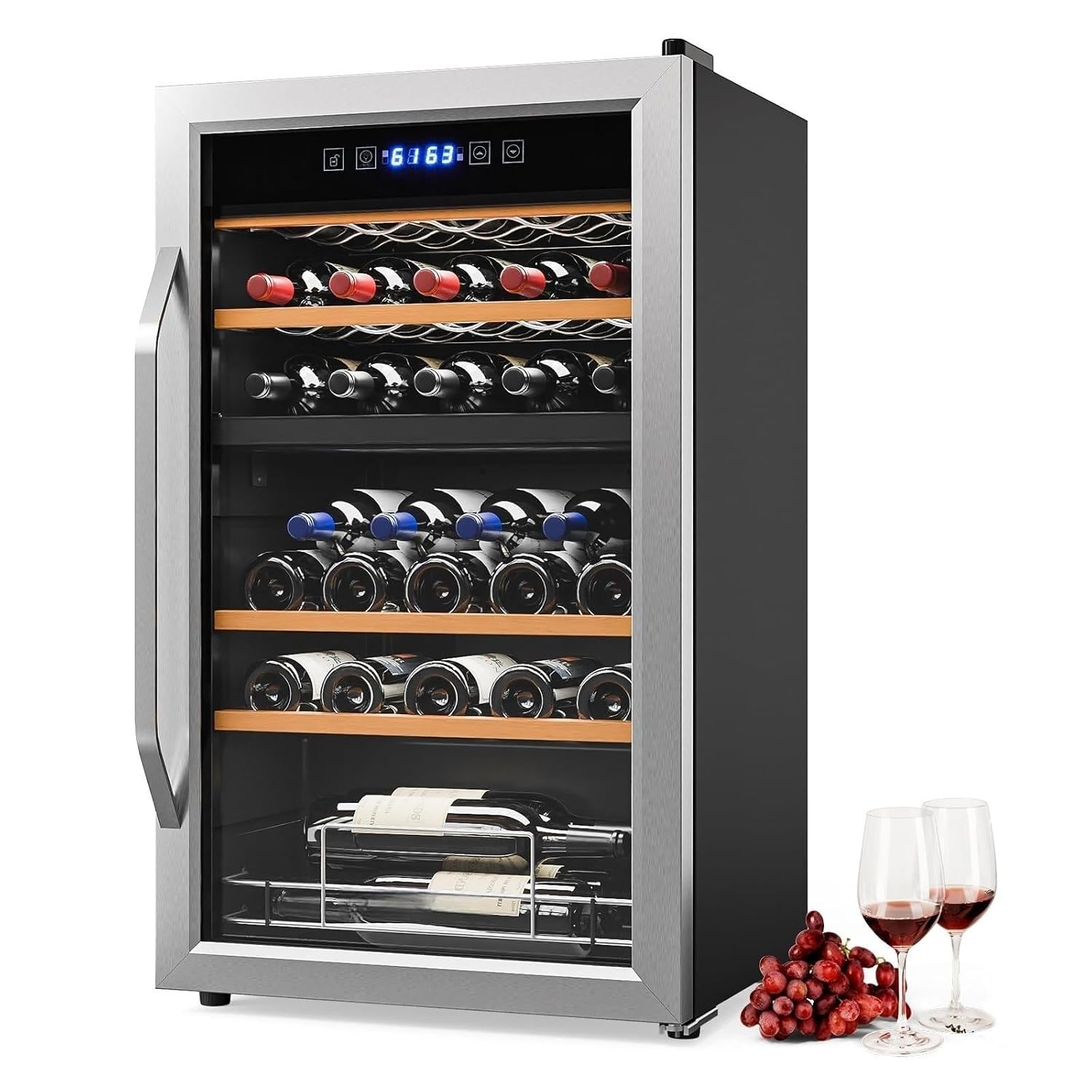 Wine Beer Dual Zone - 33-flessen wijnkoeler met dubbele zone, 41-64