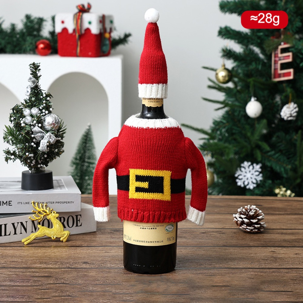Wine Beer Hat - Elk wijnfleshoes sneeuwvlok met mini kerstmuts,