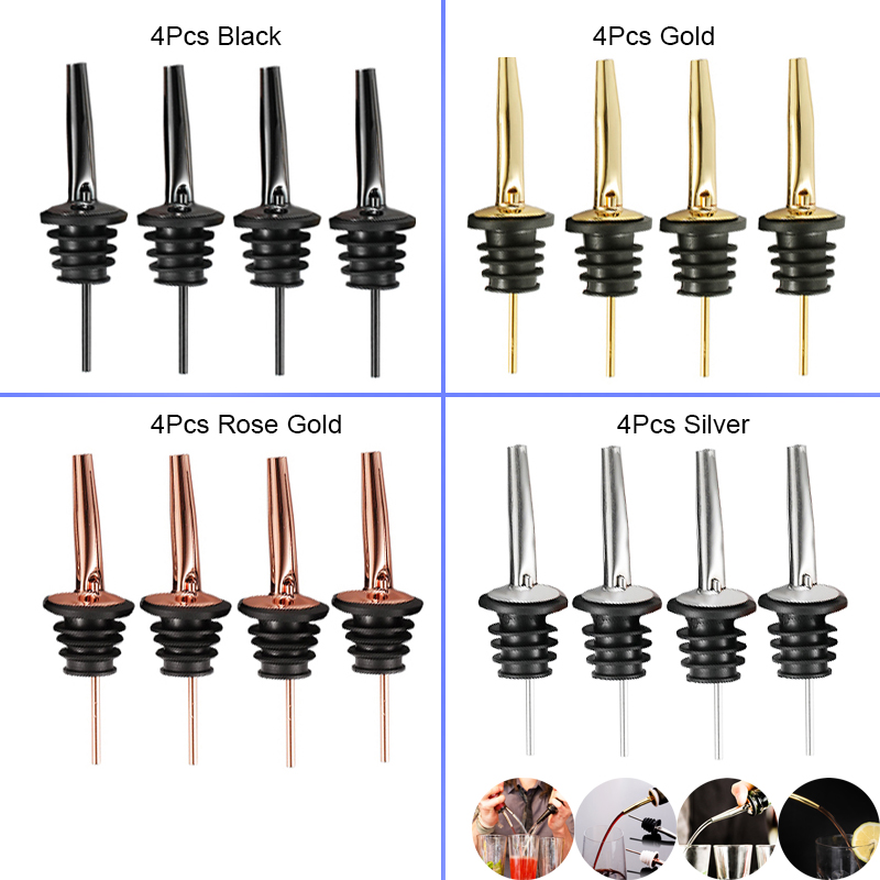 Wine Aerator Pour - 4 stuks zwart/rosé goud/zilver drank schenkers,